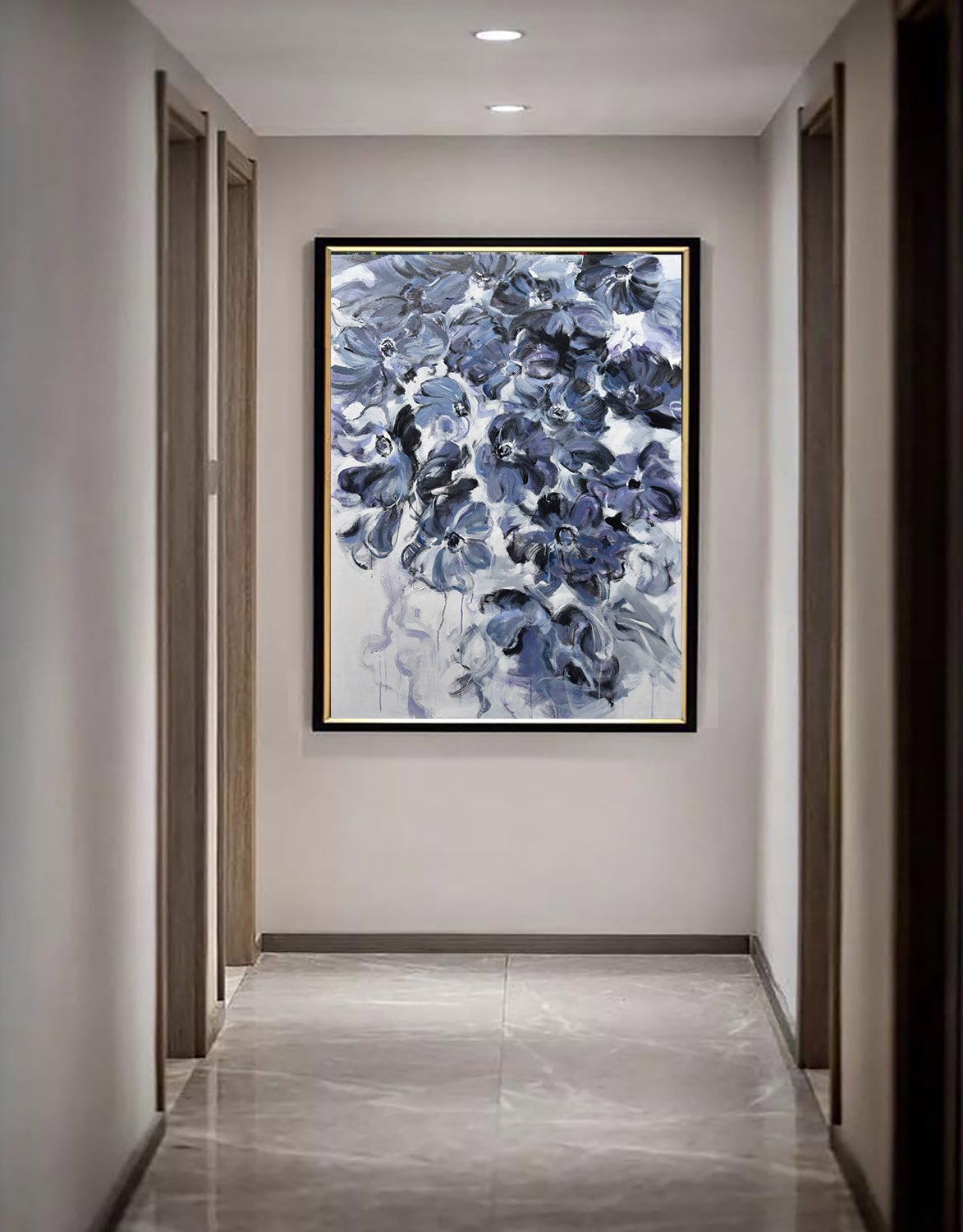 Vertical Abstract Flower Oil Painting #LX79B - Click Image to Close